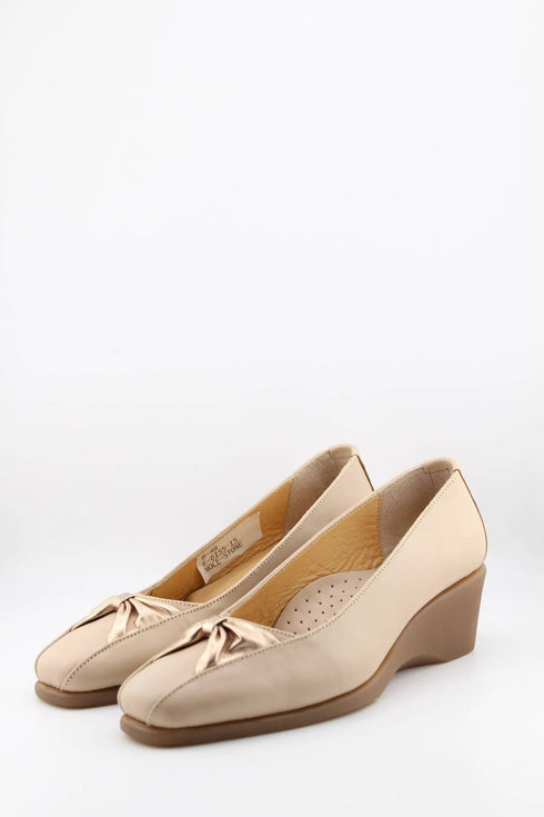 DFC Relax Wedge Heel Leather Slip-On Shoes
